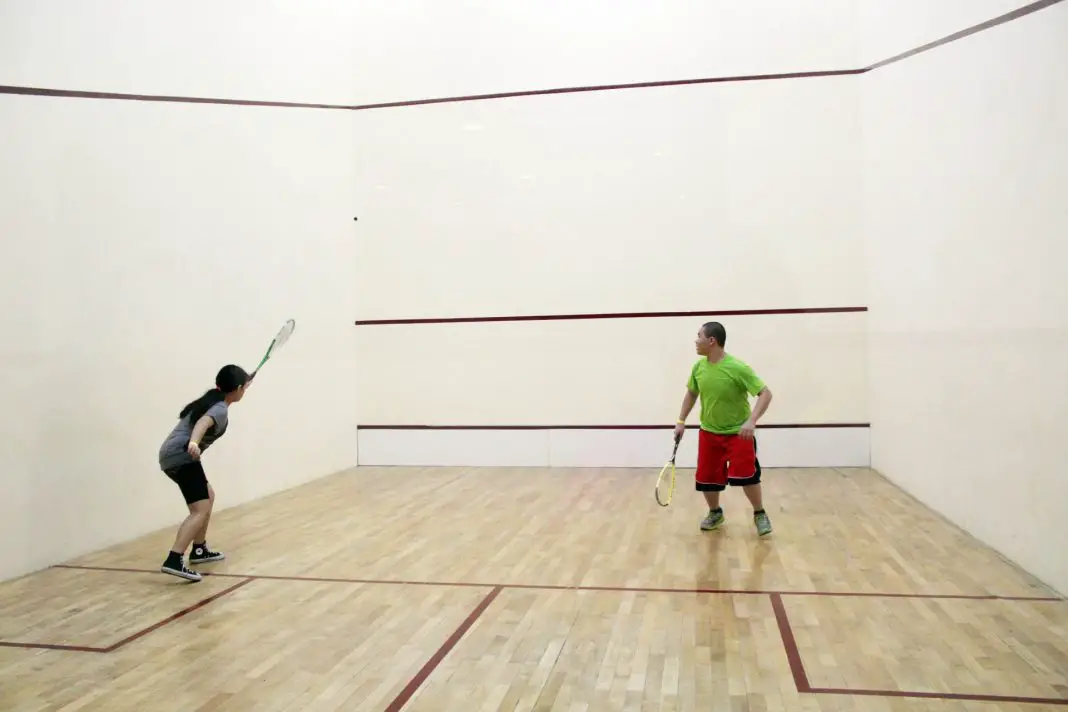 can racquetball touch front wall twice if only bounce once