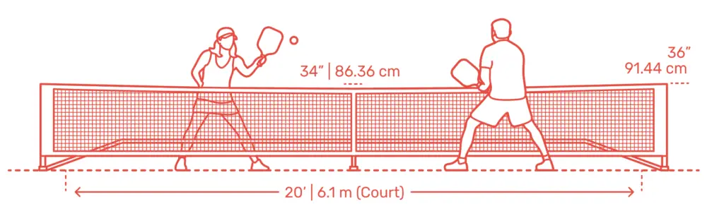 Image showing pickleball net dimensions 