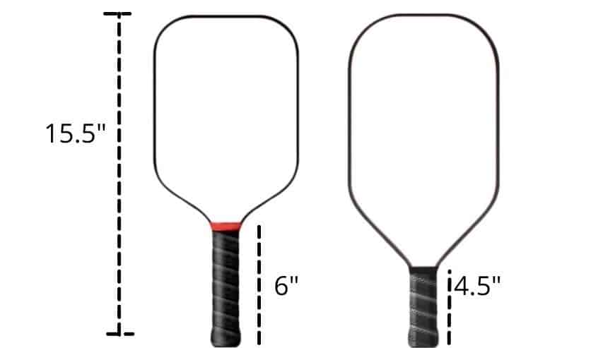 pickleball paddle grip length diagram 