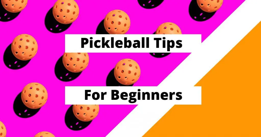 Pickleballs on a court with text overlay that says "best pickleball tips for beginners"